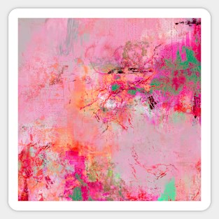 Pink Abstract Digital Fine Art Sticker